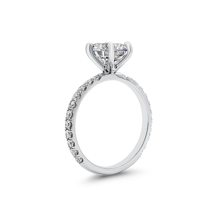 14K White Gold Lab Grown Diamond Semi-Mount Engagement Ring