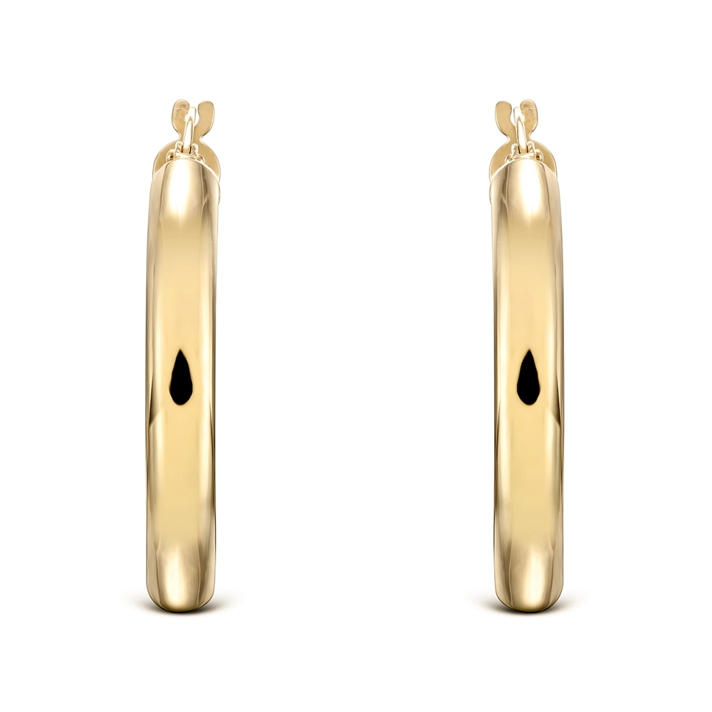 14K Yellow Gold Light Hoop Earrings (4x20mm)