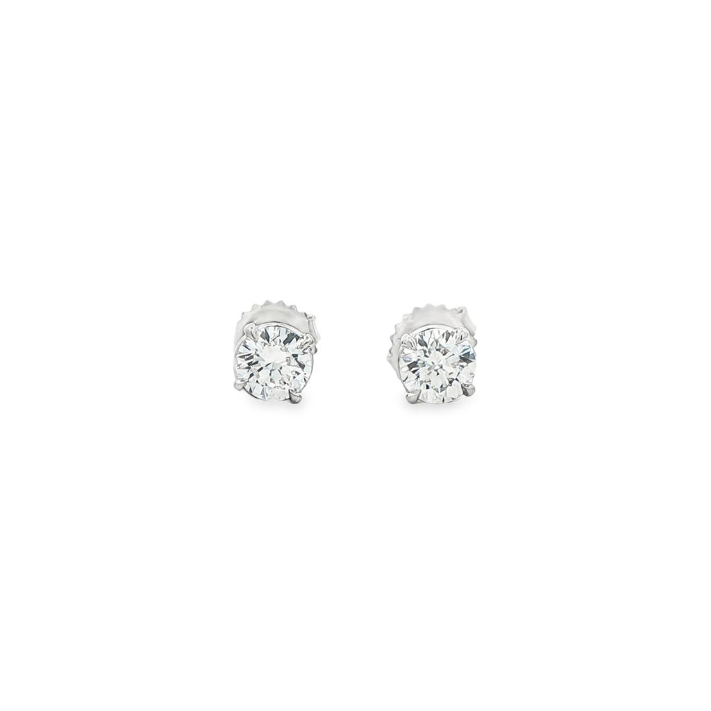 14K White Gold Natural Diamond Studs – 1.20ctw.