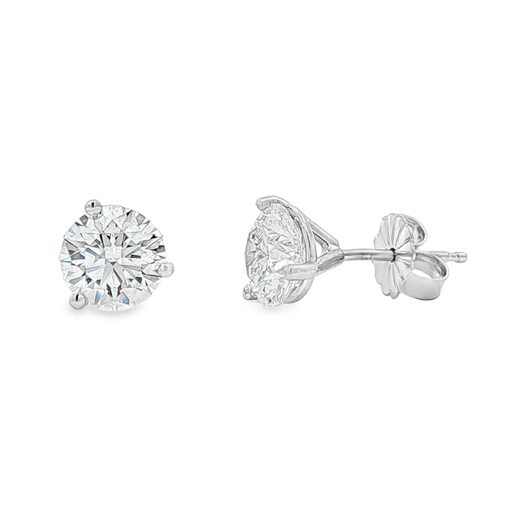 14K White Gold Lab Grown Diamond Martini Stud Earrings – 2.10ctw.