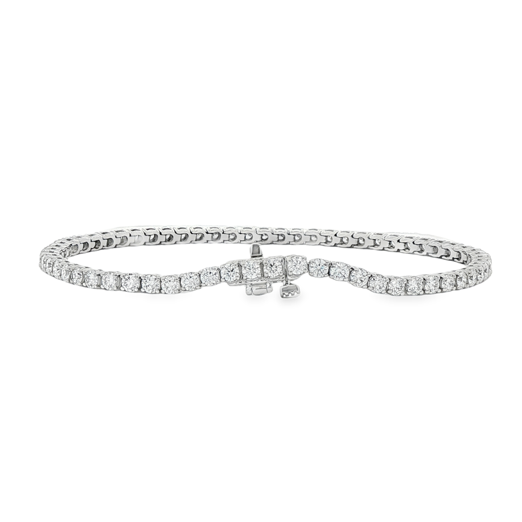 14K White Gold Lab Diamond Tennis Bracelet – 3.71ctw, 2.8mm, DEF VS–VVS, 7", 9.5g