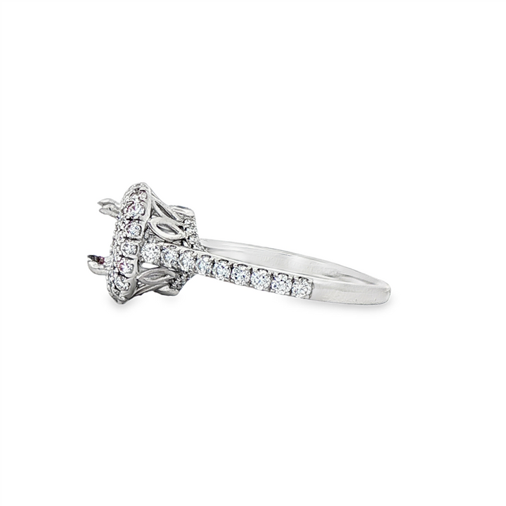 18K White Gold "Bloom" Diamond Semi-Mount Engagement Ring – 0.87ctw.
