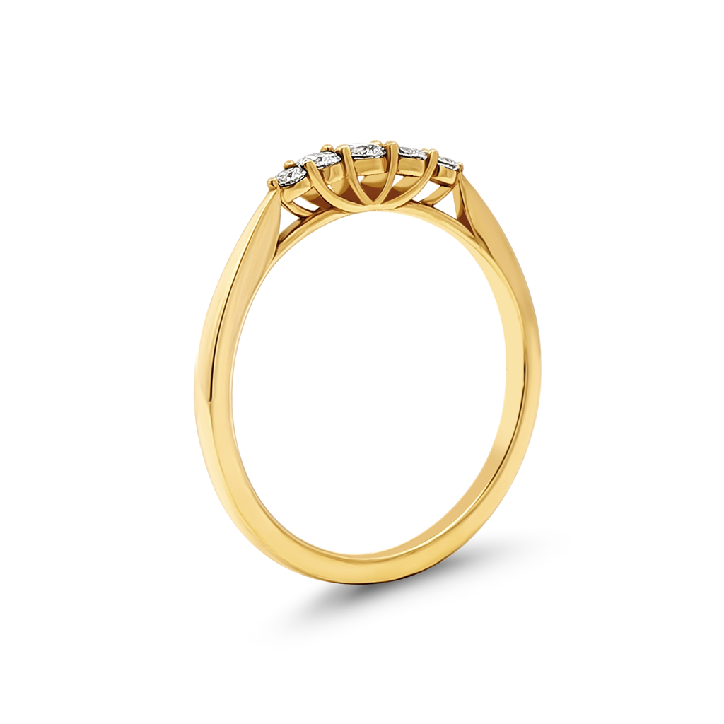 18K Yellow Gold 5-Stone Lab Grown Diamond Band – 0.23ctw.