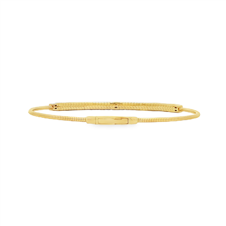 14K Yellow Gold Double Stud Natural Diamond Flexi Bracelet – 0.55ctw, 6.5g