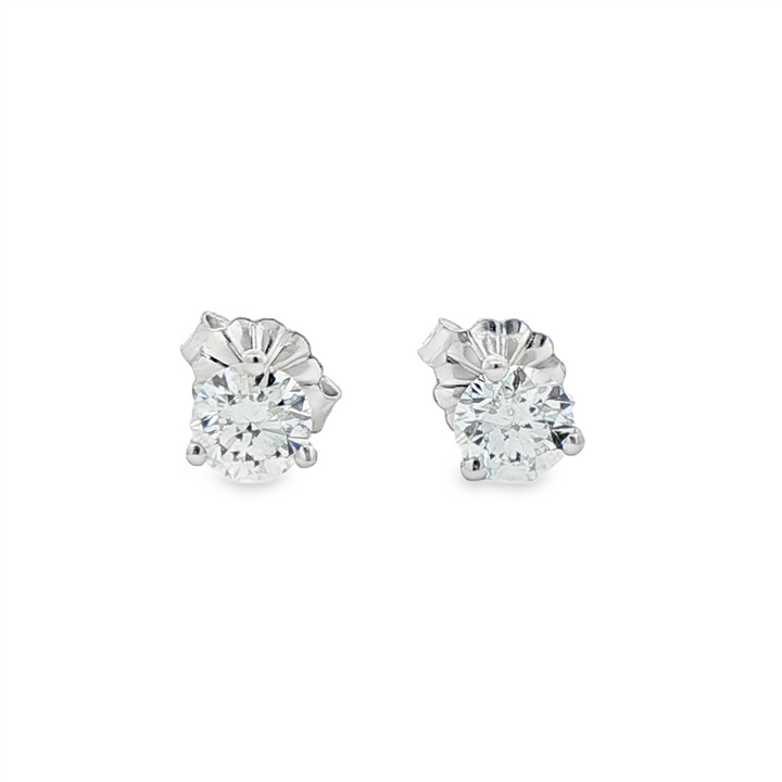 14K White Gold Lab Grown Diamond Stud Earrings – 0.74ctw.