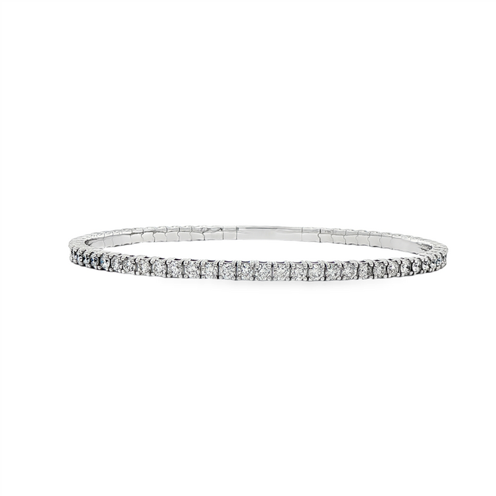 14K White Gold Flexi Bangle – 3.10ctw.