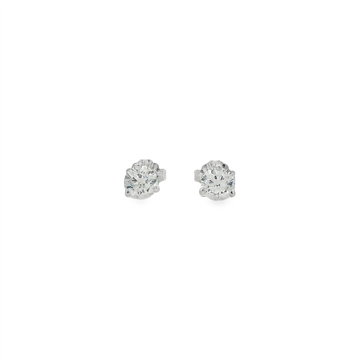 14K White Gold Natural Diamond Stud Earrings – 1.02ctw, GIA Certified, 0.9g