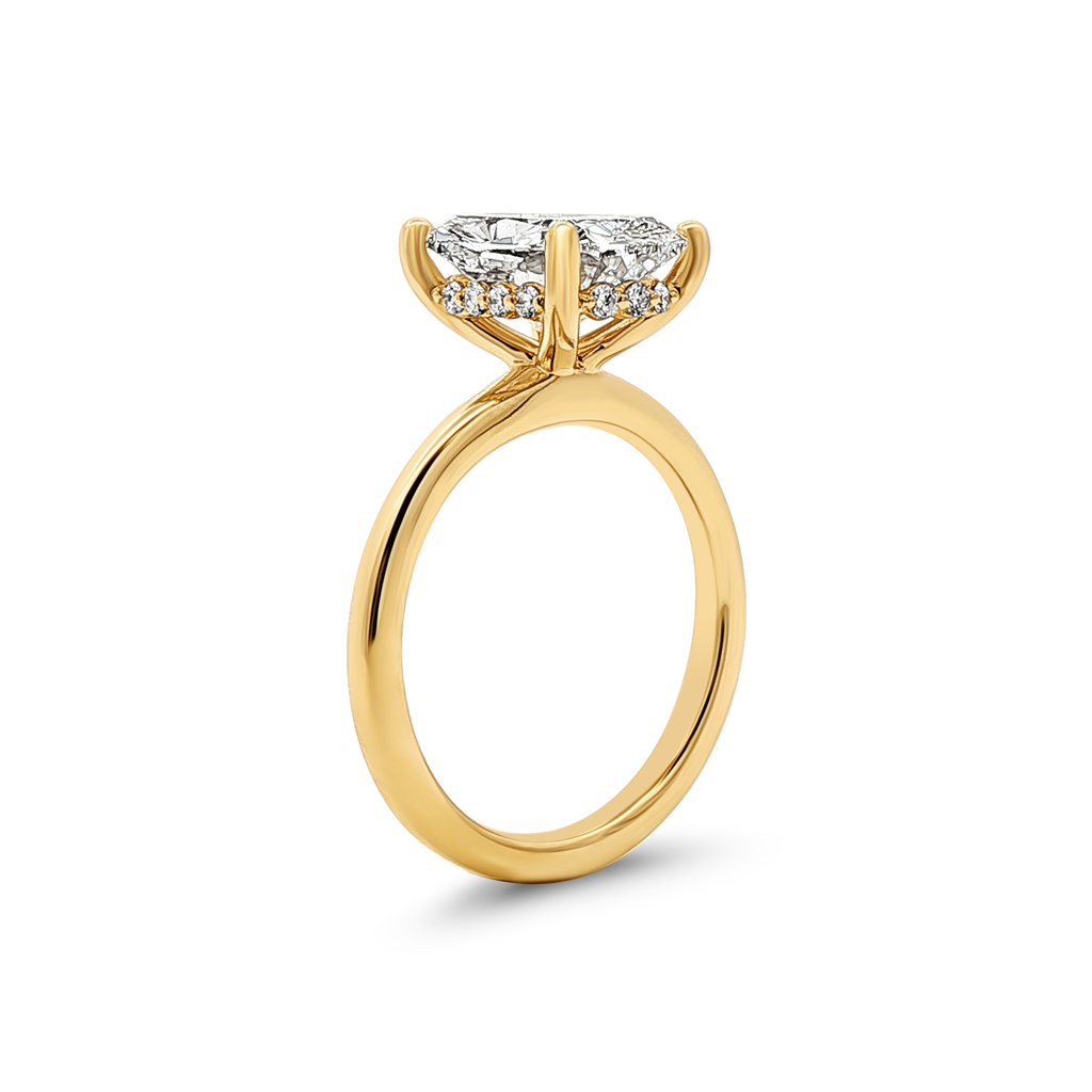 14K Yellow Gold 3.01ct Lab Grown Elongated Cushion Cut Diamond Engagement Ring