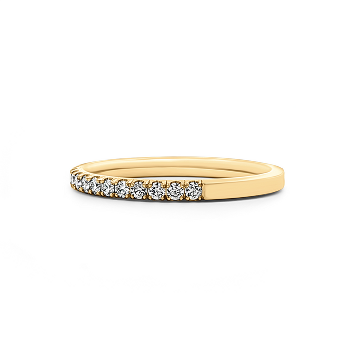 14K Yellow Gold Natural Diamond Half Eternity Band – 1.9mm, Size 6.5, approx. 0.27 CTW, 1.9g