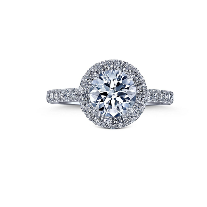 Platinum “Amaris” Halo Engagement Ring with Natural AGS-Certified Center Diamond – 2.46ctw.