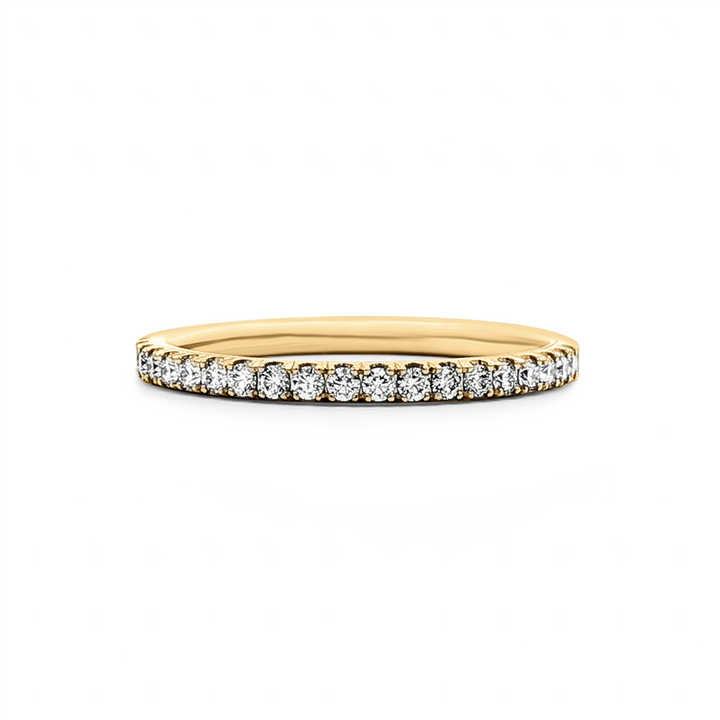 14K Yellow Gold Natural Diamond Half Eternity Band – 1.8mm, Size 6.5, approx. 0.26 CTW, 1.6g