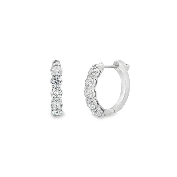 14K White Gold Lab Diamond Hoop Earrings – 1.89ctw, 17x3.7mm, DEF VVS, 5.6g