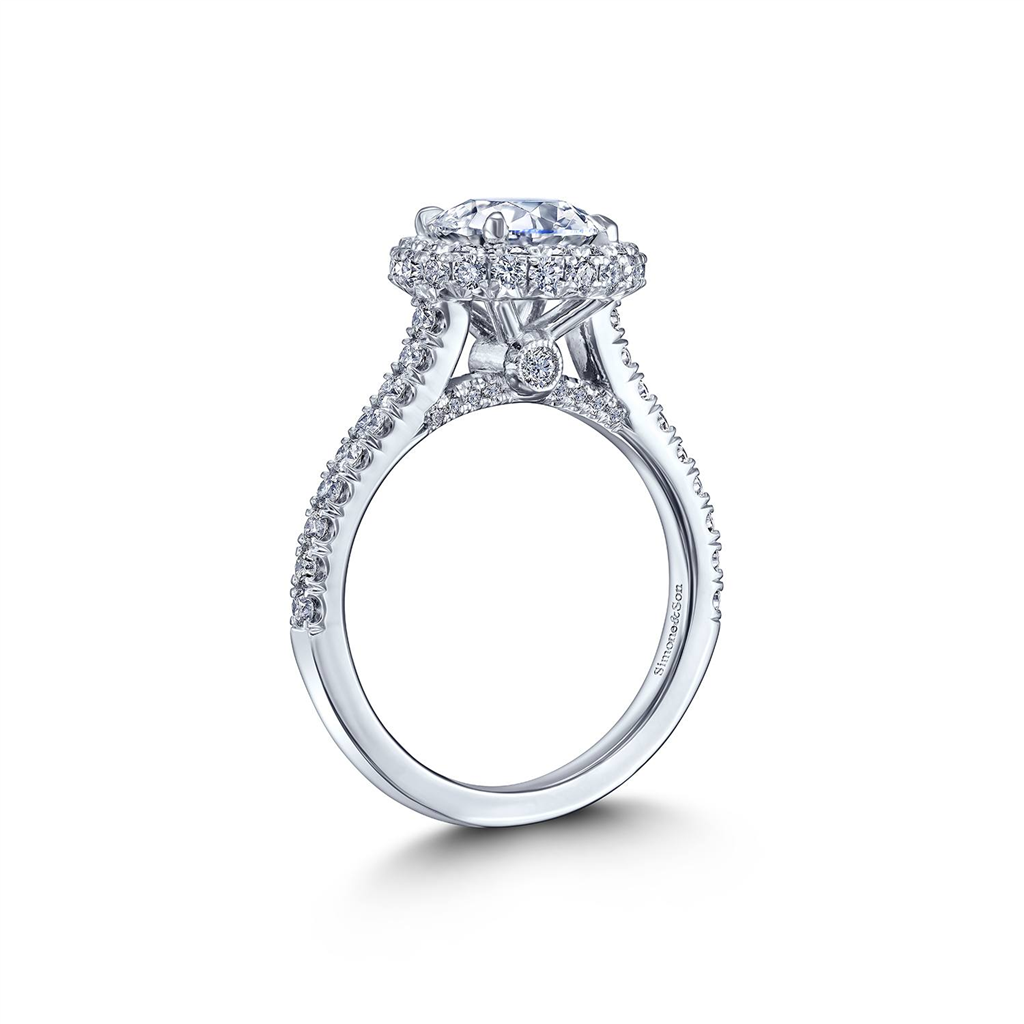 The "Amaris" Platinum Halo Engagement Ring - 2.46ctw.