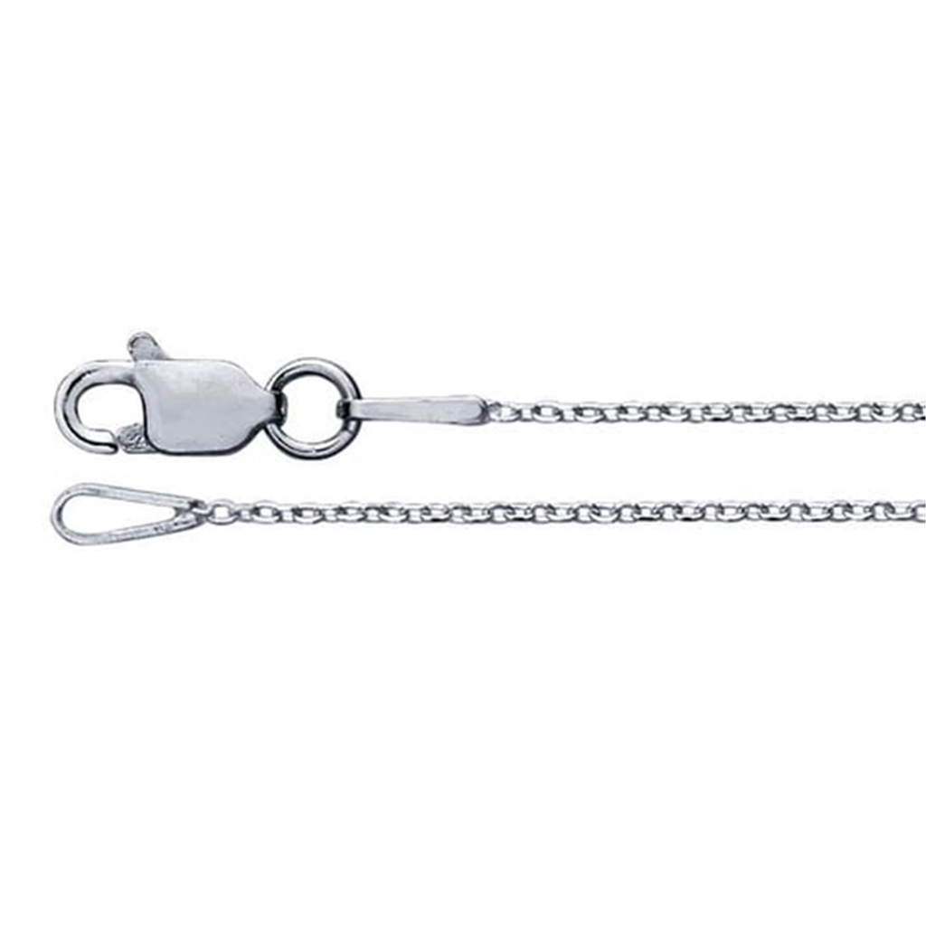 Sterling Silver Diamond-Cut Cable Chain – 0.9mm, 18", 1.1g
