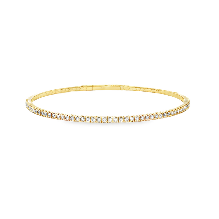 14K Yellow Diamond Flexi Bangle – 2mm, 0.65ctw, 6.3g