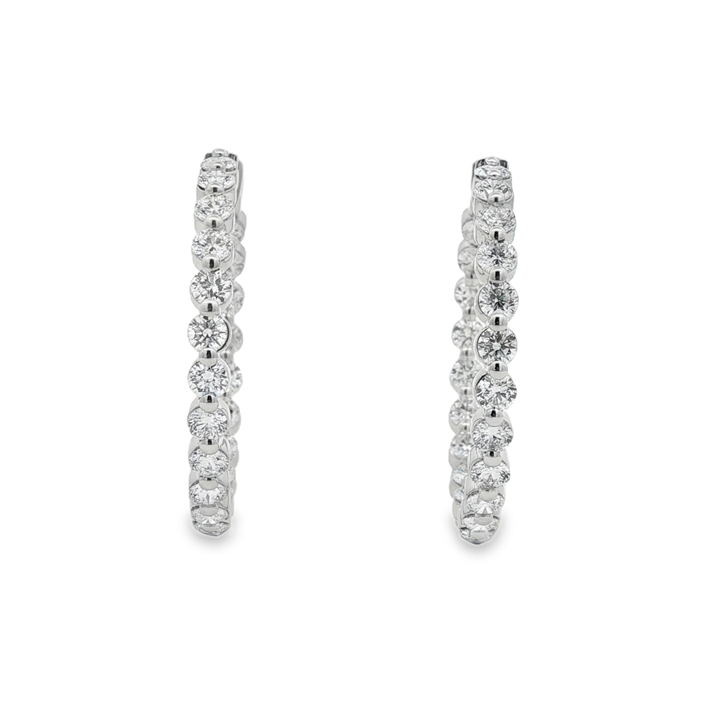 14K White Gold 34mm Inside-Out Lab Grown Diamond Hoop Earrings – 5.47ctw.