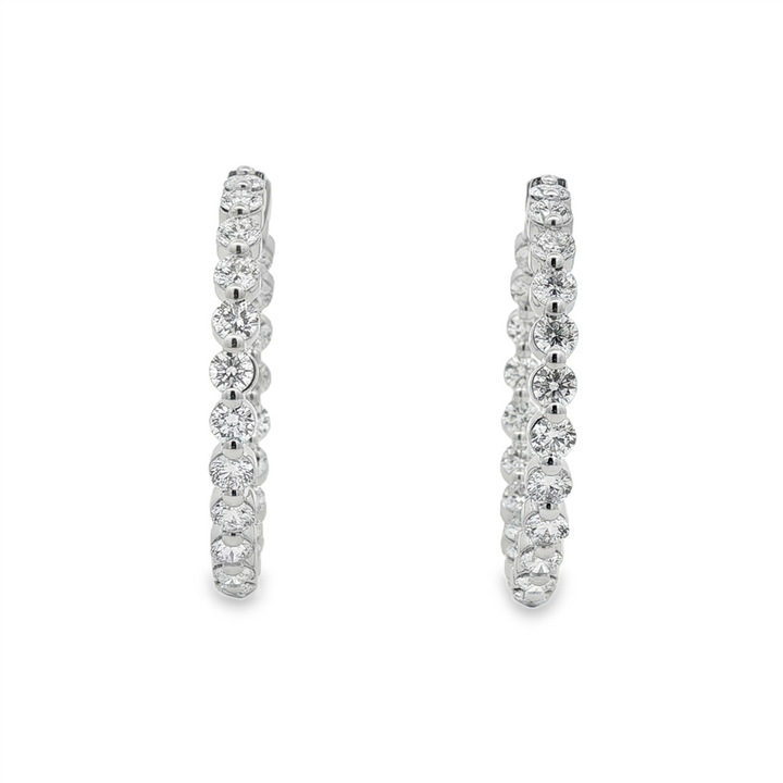 14K White Gold 34mm Inside-Out Lab Grown Diamond Hoop Earrings – 5.47ctw.