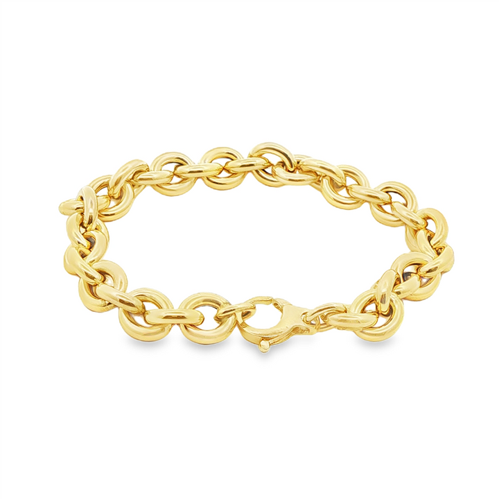 14K Yellow Gold Hollow Puffy Rolo Bracelet – 8.1mm, 7.5", 8.8g