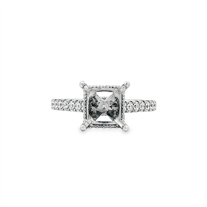 Platinum Natural Diamond Cathedral Semi-Mount Engagement Ring – 0.56ctw.