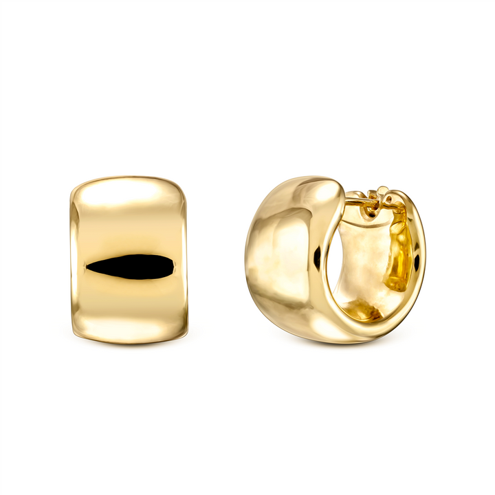 14K Yellow Gold Electroform Huggie