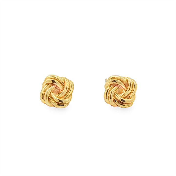14K Yellow Gold Love Knot Stud Earrings – 1.9g