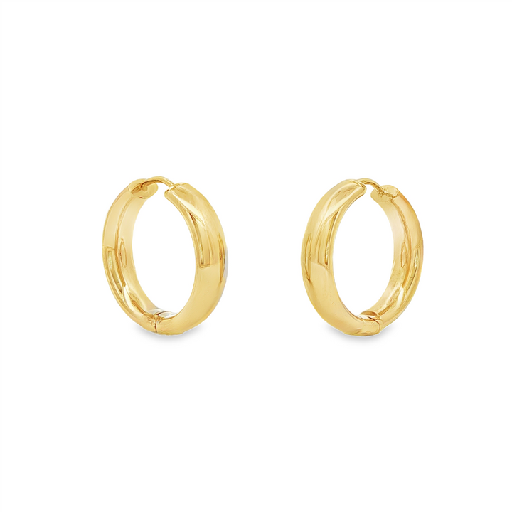 14K Yellow Gold Medium Dome Hoop Earrings – 20.5x5mm, 3.6g