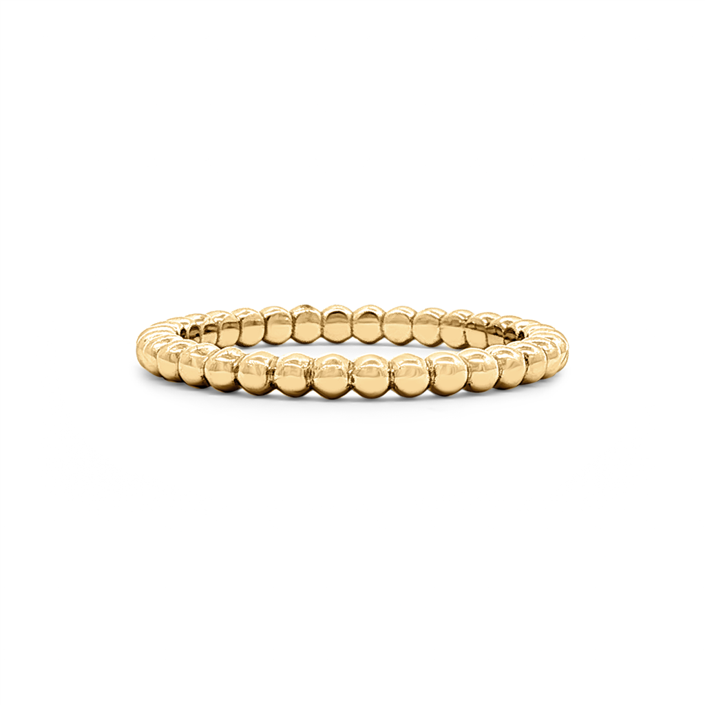 18K Yellow Gold Beaded Band – 1.9mm, 2.4g