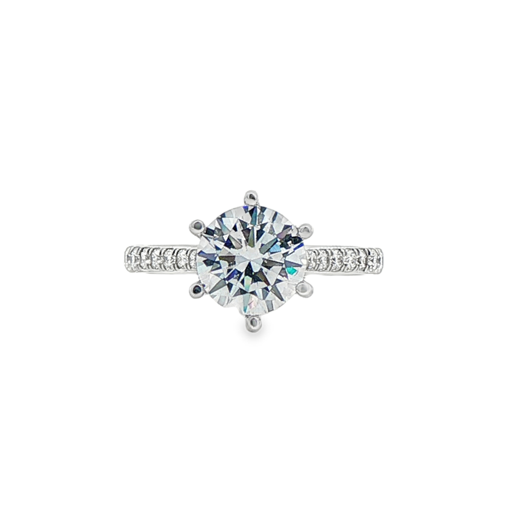 14K White Gold Lab-Grown Diamond Semi-Mount Engagement Ring – 0.38ctw