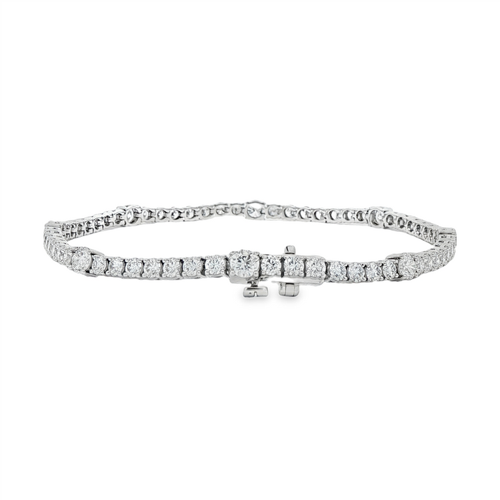 14K White Gold 3.5mm Lab Grown Diamond Tennis Bracelet – 4.31ctw.