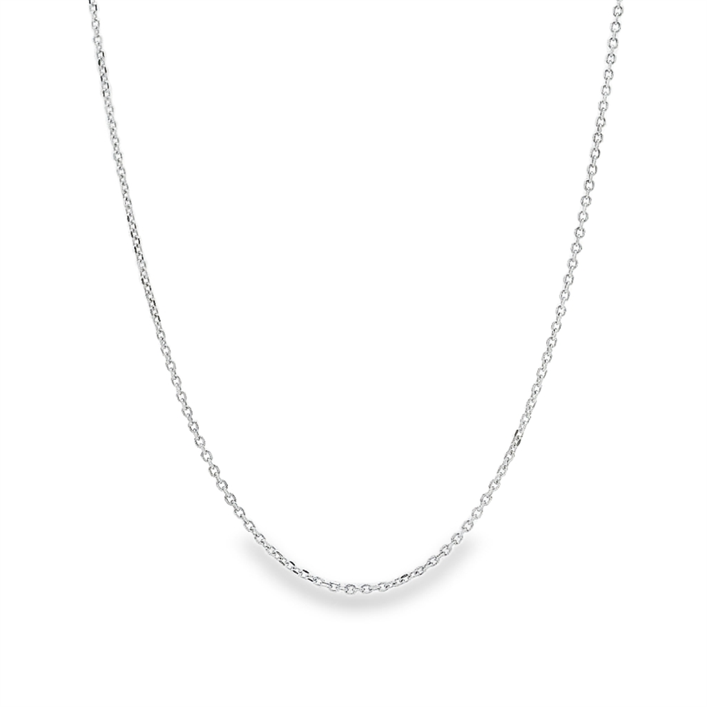 14K White Gold Diamond-Cut Rolo Chain – 0.9mm | 18" | 1g