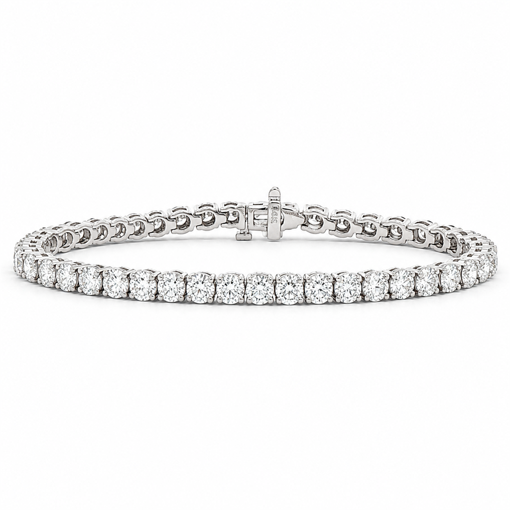 14K White Gold 9.97ctw Lab Grown Diamond Tennis Bracelet