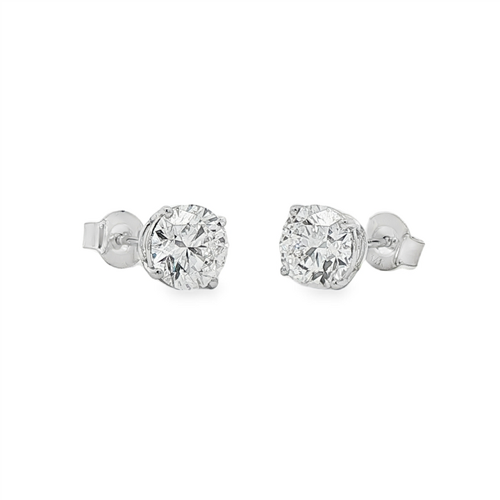 14K White Gold Lab Grown Diamond Stud Earrings – 3.02ctw.