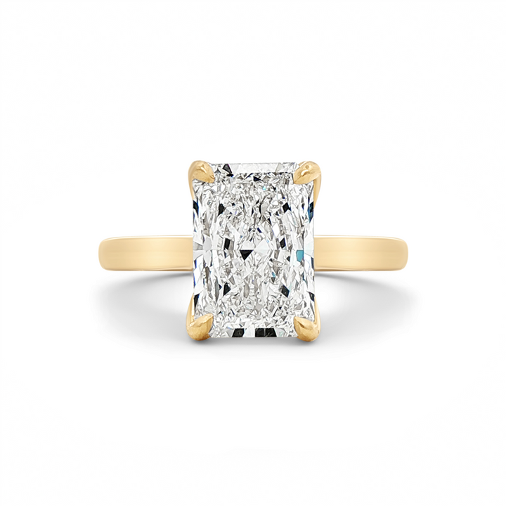 14K Yellow Gold Tulip Solitaire Semi-Mount Engagement Ring (Radiant)