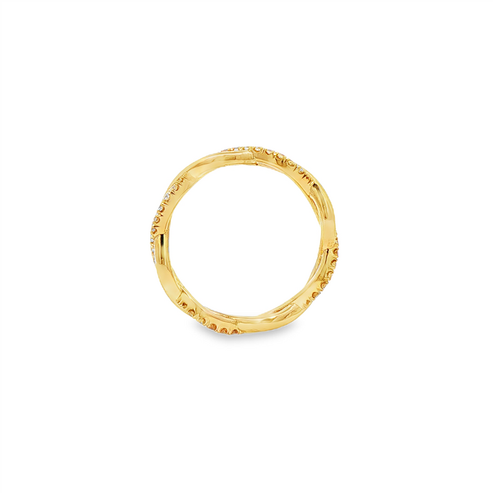 14K Yellow Gold Diamond Twist Band – 0.38ctw.