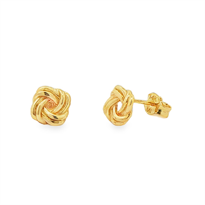14K Yellow Gold Love Knot Stud Earrings – 1.9g