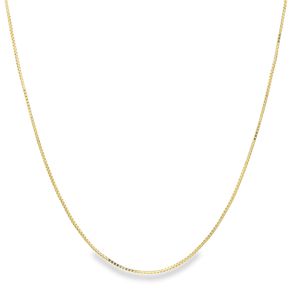 14K Yellow Gold Box Chain – 0.5mm | 18" | 0.8g