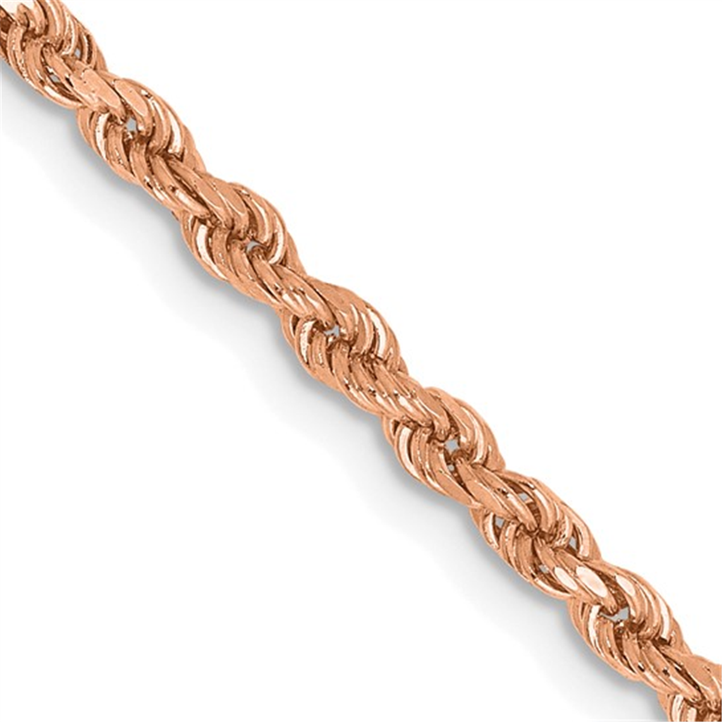 14K Rose Gold Rope Chain – 2.25mm, 24", 11.5g