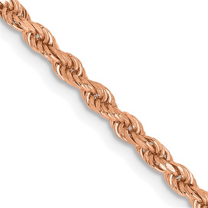 14K Rose Gold Rope Chain – 2.25mm, 24", 11.5g