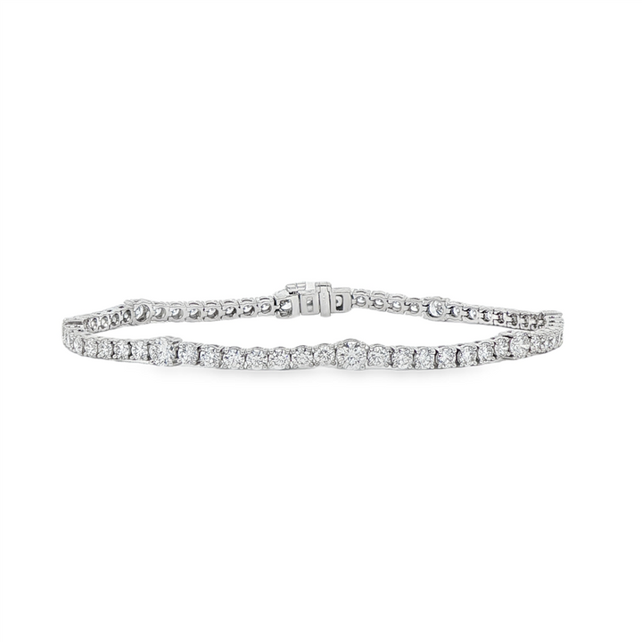 14K White Gold 3.5mm Lab Grown Diamond Tennis Bracelet – 4.31ctw.