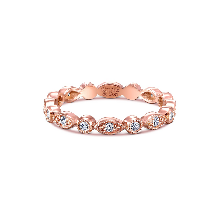 14K Rose Gold MQ/RBC Eternity Band - 0.24ctw.