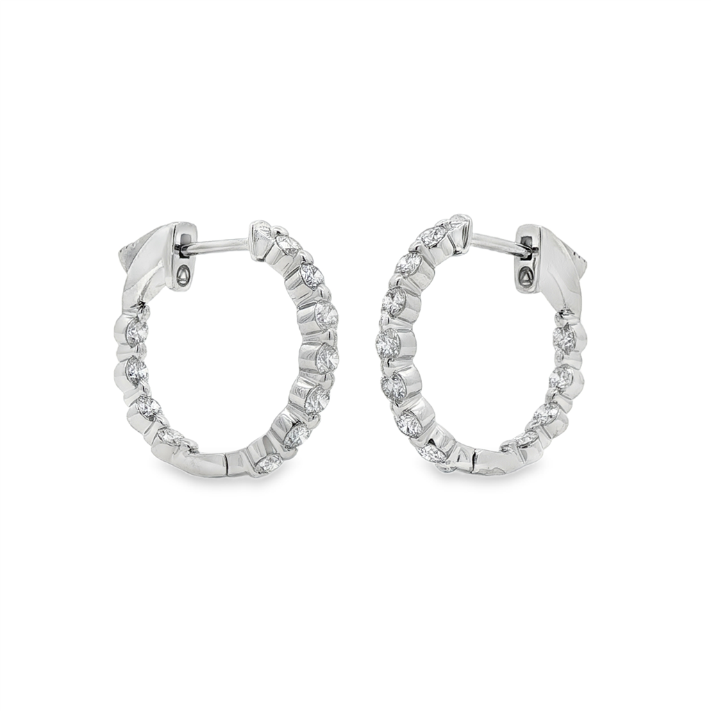 14K White Gold 19mm Inside-Out Lab Grown Diamond Hoop Earrings – 1.21ctw.