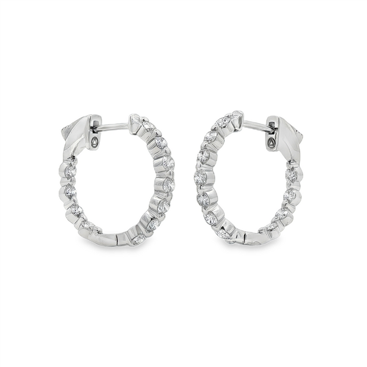 14K White Gold 19mm Inside-Out Lab Grown Diamond Hoop Earrings – 1.21ctw.