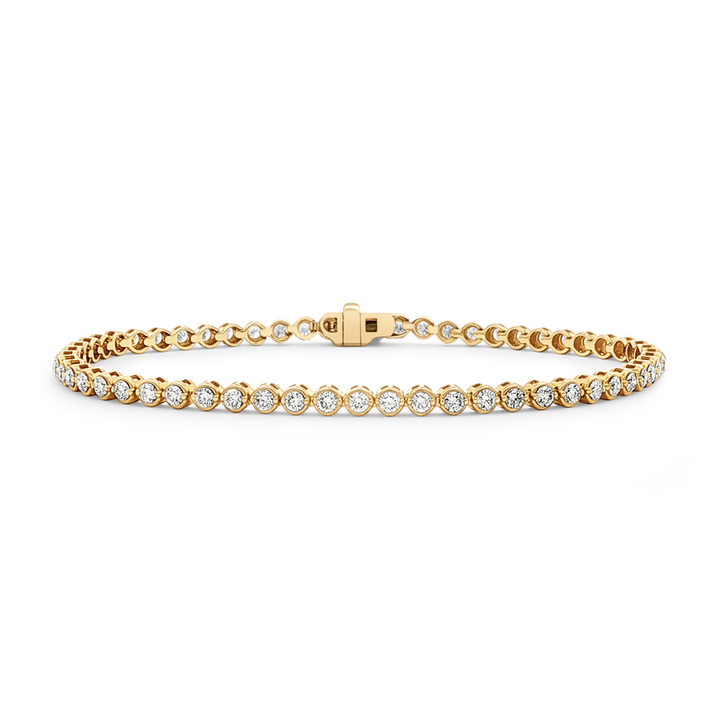 14K Yellow Gold 2.9mm Natural Diamond Tennis Bracelet – 2.00ctw.