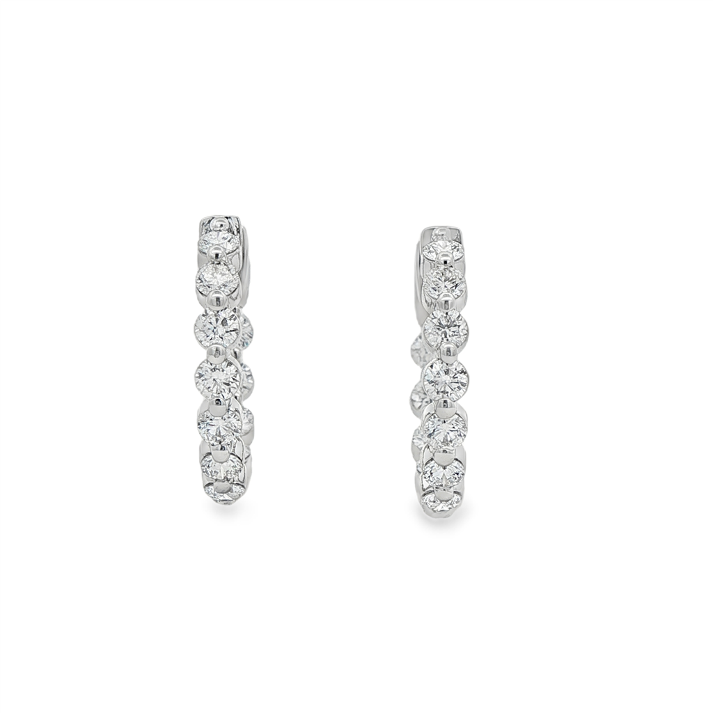 14K White Gold Lab Grown Diamond Inside Out Hoop Earrings – 1.95ctw.