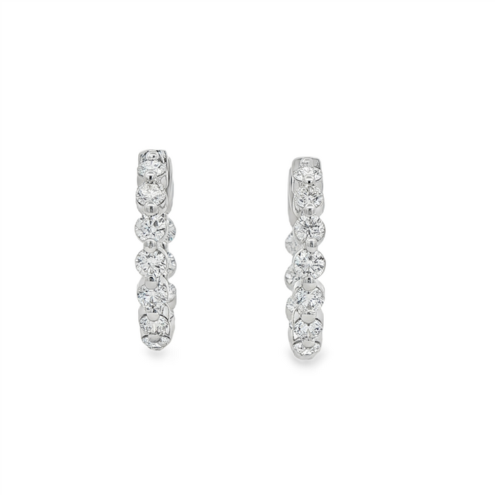 14K White Gold Lab Grown Diamond Inside Out Hoop Earrings – 1.95ctw.