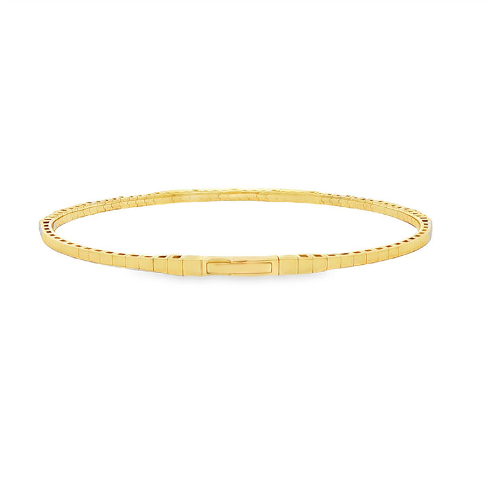 14K Yellow Dot Diamond Flexi Bangle – 1.9mm, 0.50ctw, 6.1g