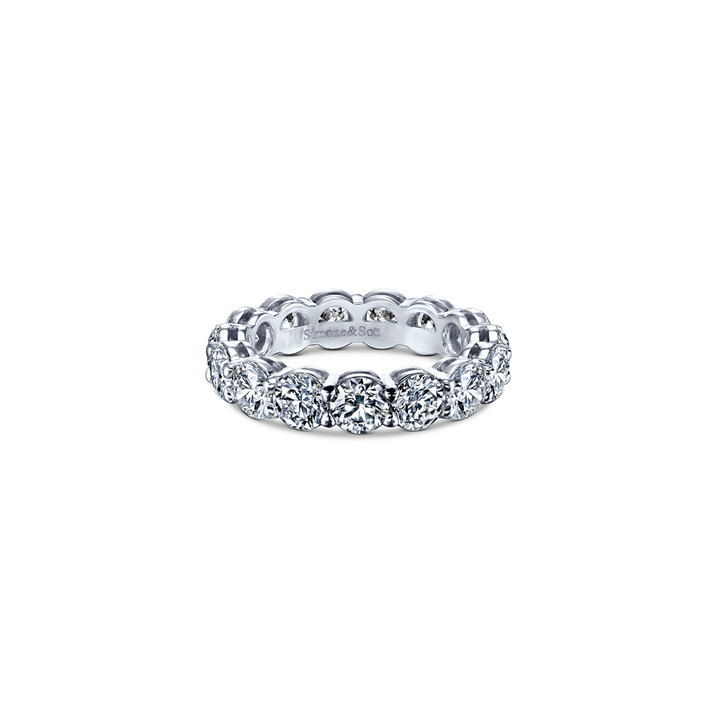 18K White Gold Natural Diamond Eternity Band 4.84ctw.