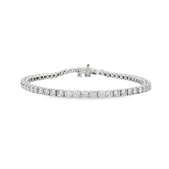 14K White Gold 3mm Lab Grown Diamond Tennis Bracelet – 4.74ctw.