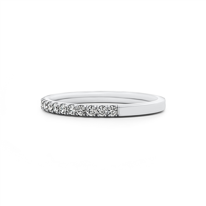14K White Gold Natural Diamond Half Eternity Band – 1.9mm, Size 6.5, approx. 0.27 CTW, 1.8g