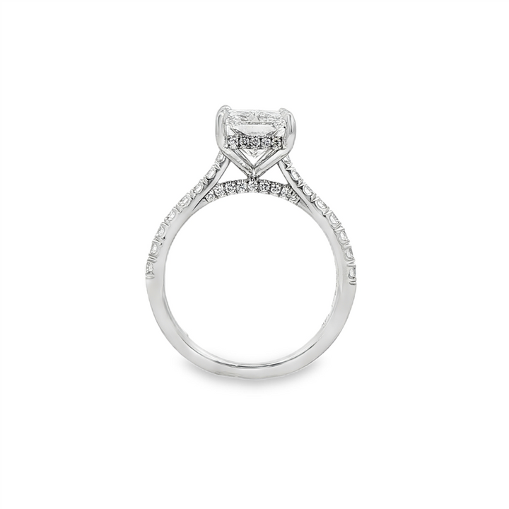 14K White Gold Cathedral Hidden Halo Lab Grown Diamond Engagement Ring – 0.50ctw.